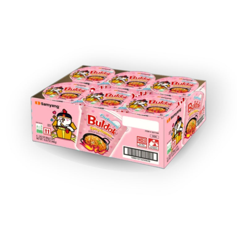 Samyang Buldak Carbonara Spicy Ramen Cup 2.82 oz(86g) x 6 CUPS