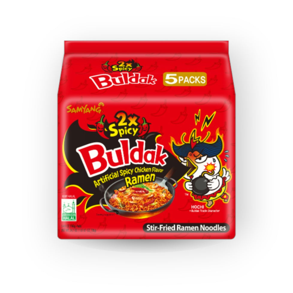 Samyang Buldak 2X Spicy Ramen 4.94 oz(140g) x  5 Bags
