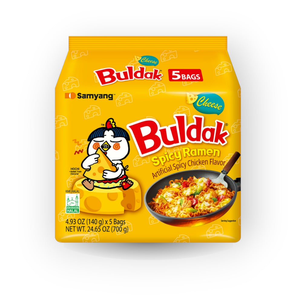 Samyang Buldak Cheese Spicy Ramen 4.93 oz(140g) x  5 Bags