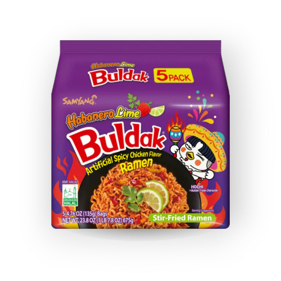 Samyang Buldak Habanero Lime Ramen 4.76 oz(135g) x  5 Bags