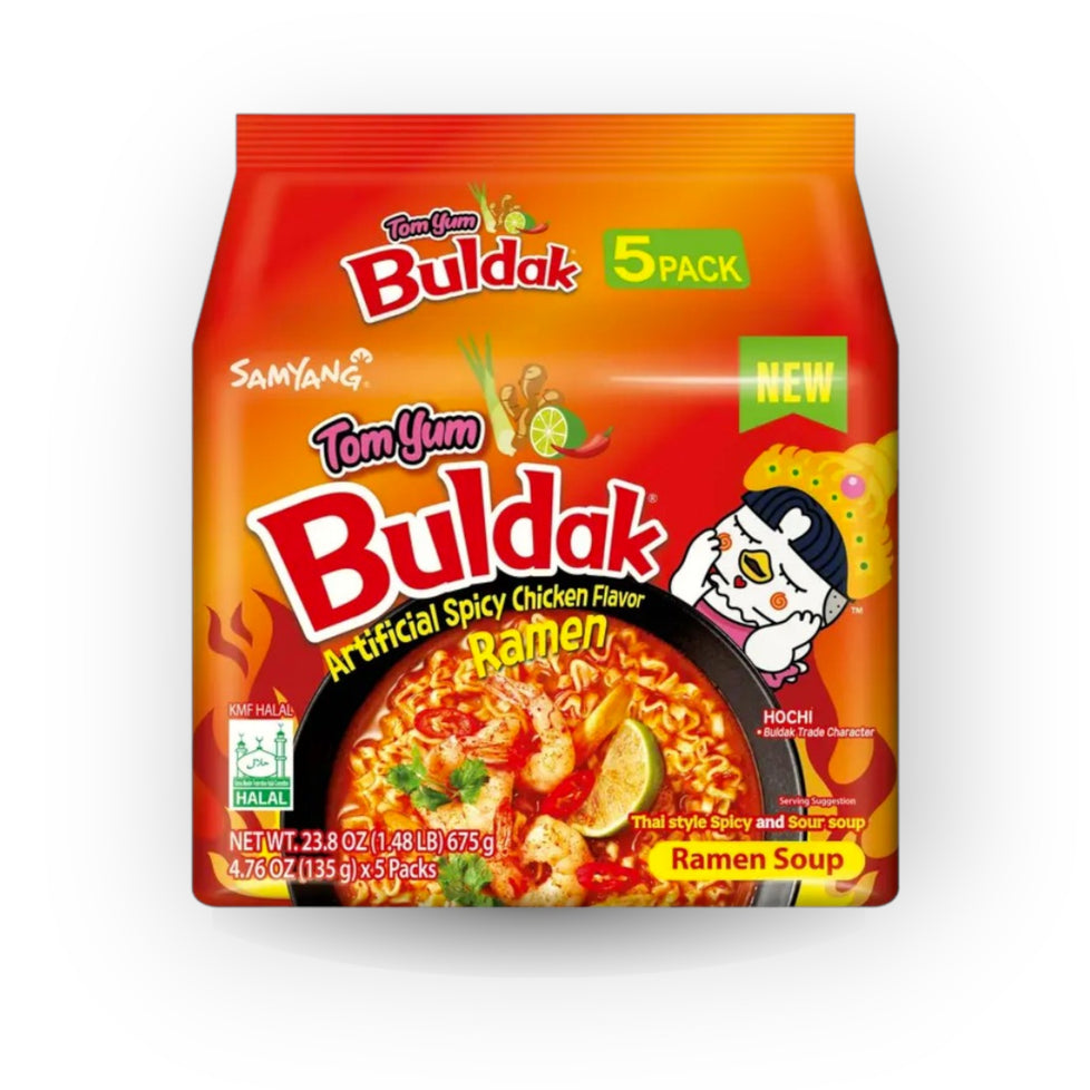 Samyang Buldak Tomyum Spicy Chicken Ramen 4.76 oz(135g) x  5 Packs