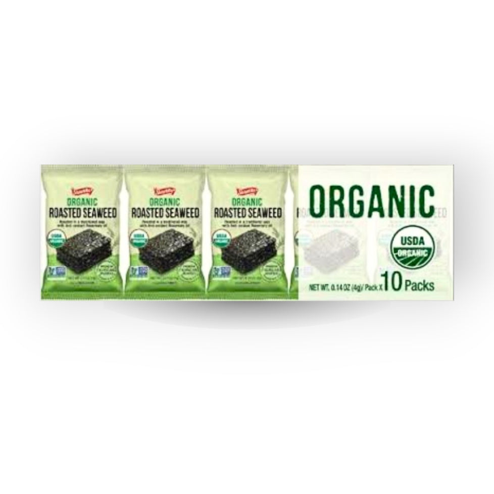 Shirakiku Organic Roasted Seaweed 0.14 oz (4g) x 10 Packs